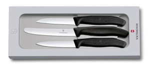 3 pc. paring knife set SwissClassic, black, gift box - Reklamnepredmety