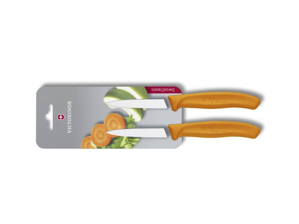paring knife, SwissClassic, green, 2 pieces blistered
