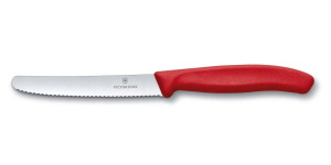tomato knife SwissClassic, round tip, wavy, red - Reklamnepredmety