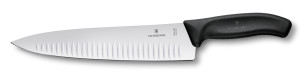SwissClassic, carving knife, fluted edge, 25 cm, black - Reklamnepredmety