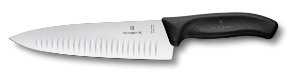 SwissClassic, carving knife, fluted edge, 20 cm, black