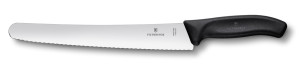 SwissClassic, pastry knife, wavy edge, 26 cm, black - Reklamnepredmety