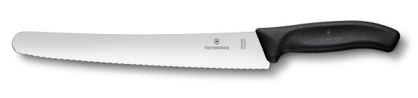 SwissClassic, pastry knife, wavy edge, 26cm, black, gift box
