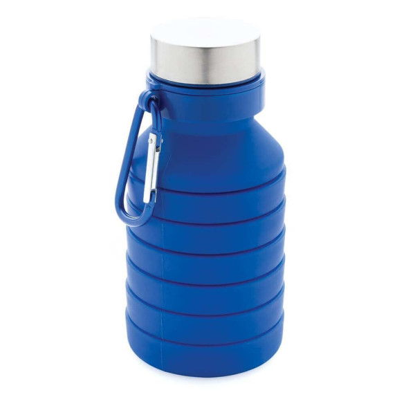 Auslaufgeschützte faltbare Silikonflasche, blau