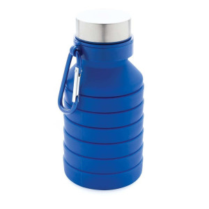 Auslaufgeschützte faltbare Silikonflasche, blau - Reklamnepredmety