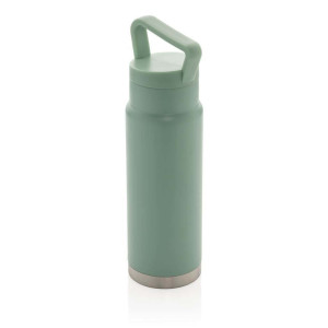 Auslaufsichere Vakuum-Flasche mit Tragegriff, grün - Reklamnepredmety