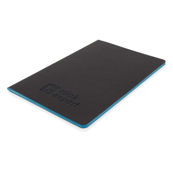 Softcover PU Notizbuch mit farbigem Beschnitt, blau
