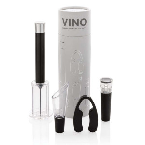 Vino Connoisseur 4-tlg. Set, silber - Reklamnepredmety
