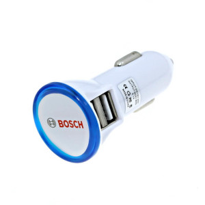 DUALER KFZ-USB-ADAPTER (2.1A + 1A)  MIT RUNDEM LED-RAHMEN - Reklamnepredmety