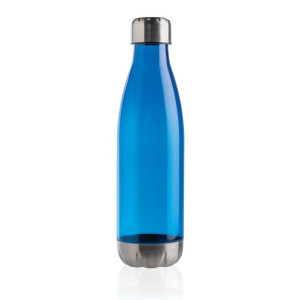Auslaufsichere Trinkflasche mit Stainless-Steel-Deckel, blau - Reklamnepredmety