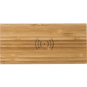 Bamboo wireless charger and clock - Reklamnepredmety