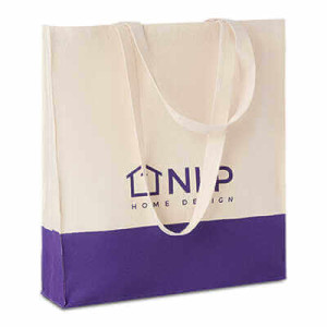 Bavlnená nákupná taška s klinom a dlhými rúčkami - Reklamnepredmety