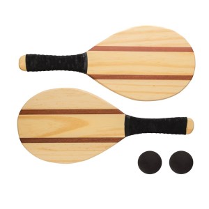 Frescobol Tennis-Set aus Holz, braun - Reklamnepredmety