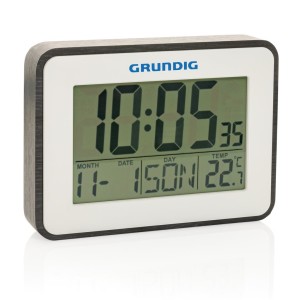 Grundig Thermometer, Wecker und Kalender, weiß - Reklamnepredmety