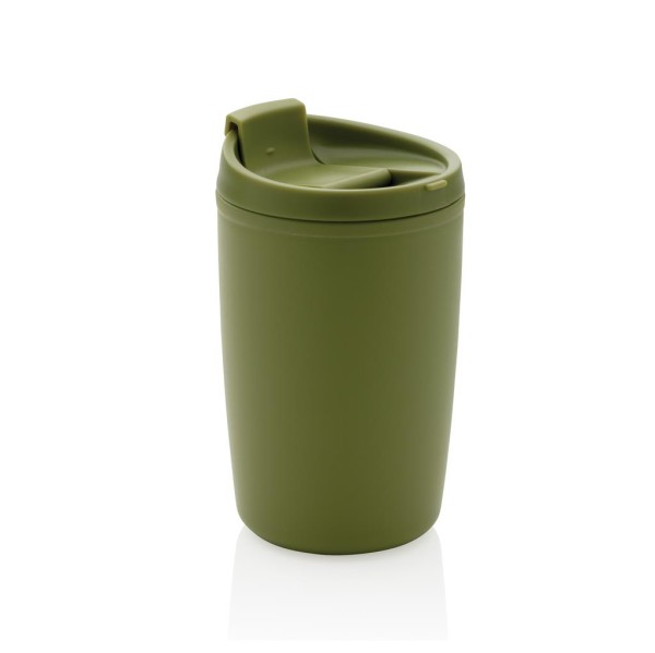 GRS recycelter PP-Becher mit Flip-Deckel, grün
