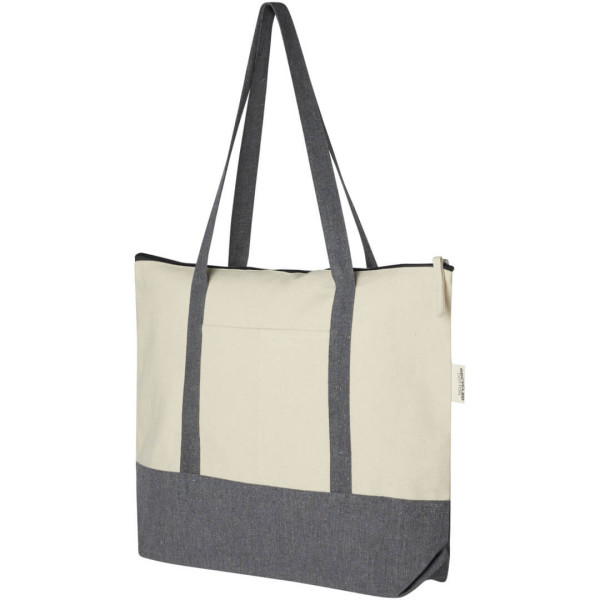 Nákupná taška na zips z recyklovanej bavlny s gramážou 320 g/m² s objemom 10 litrov Repose