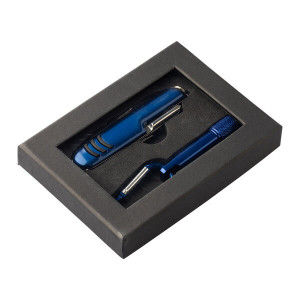 FREIBURG set of torch and pocket knife with 9 functions,  blue - Reklamnepredmety