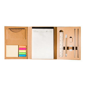 SUSTAIN office set with notepad, beige - Reklamnepredmety