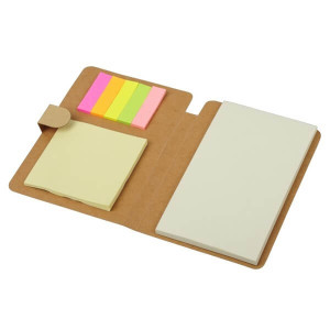 BLAND set of sticky notes and notebook,  beige - Reklamnepredmety