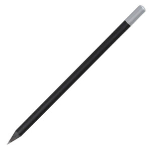 WOODEN SILVER pencil,  black - Reklamnepredmety