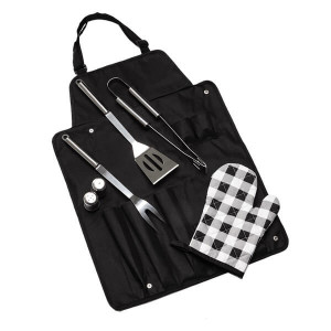 STEAKOUT&BBQ set for barbecue with apron,  black - Reklamnepredmety
