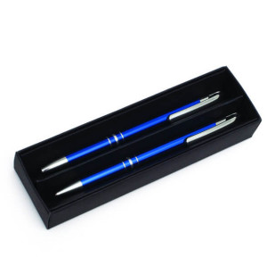 CAMPINAS gift set with ballpoint pen and mechanical pencil,  blue - Reklamnepredmety