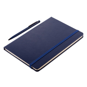 ABRANTES set of scrapbook and ballpoint pen, dark blue - Reklamnepredmety