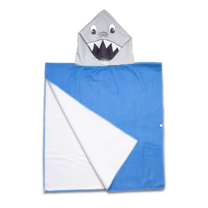 SHARKY poncho-towel with a hood, blue - Reklamnepredmety