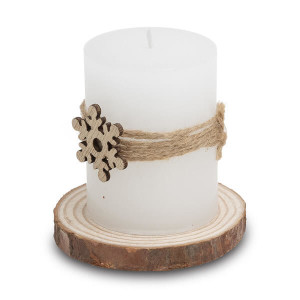 MATERA candle with decoration, white - Reklamnepredmety