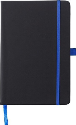 BARTAMUR Černý zápisník A5 s tvrdými deskami a barevnou gumičkou - Reklamnepredmety