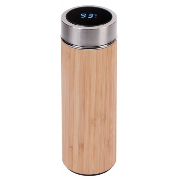 Insulated travel mug BAMBOO TEMP with digital thermometer