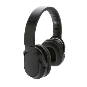 Elite Faltbarer kabelloser Kopfhörer aus RCS Kunststoff, schwarz - Reklamnepredmety