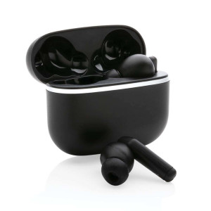 Swiss Peak TWS Ohrhörer 2.0 aus RCS recyceltem Kunststoff, schwarz - Reklamnepredmety