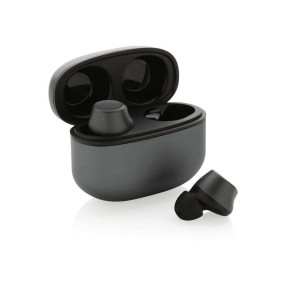Terra Wireless-Ohrhörer aus RCS recyceltem Aluminium, grau - Reklamnepredmety