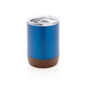 Kleine Vakuum-Kaffeetasse aus RCS rSteel & Kork, blau - Reklamnepredmety