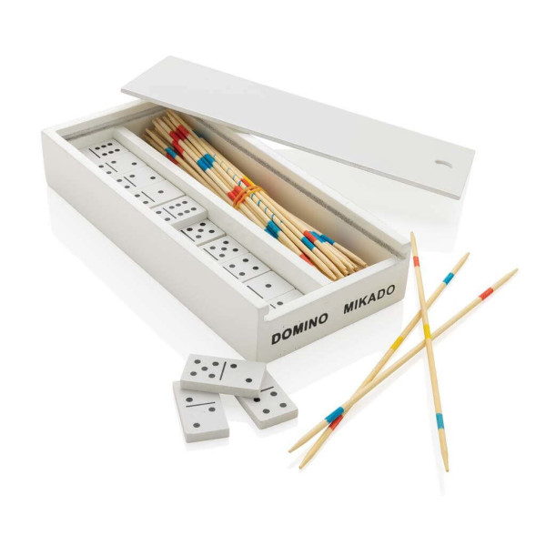 Deluxe Mikado/Domino Set in FSC® Holzbox, weiß