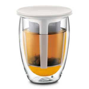 TEA FOR ONE. Doppelwandiges Teeglas 350ml - Reklamnepredmety