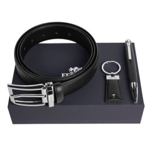 Set Festina Black (ballpoint pen, key ring & belt) - Reklamnepredmety