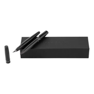 Set Illusion Gear Black (ballpoint pen & fountain pen) - Reklamnepredmety