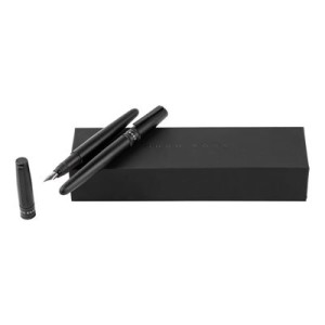 Set Illusion Gear Black (rollerball pen & fountain pen) - Reklamnepredmety