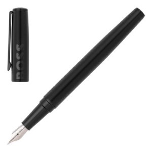 Fountain pen Label Black - Reklamnepredmety