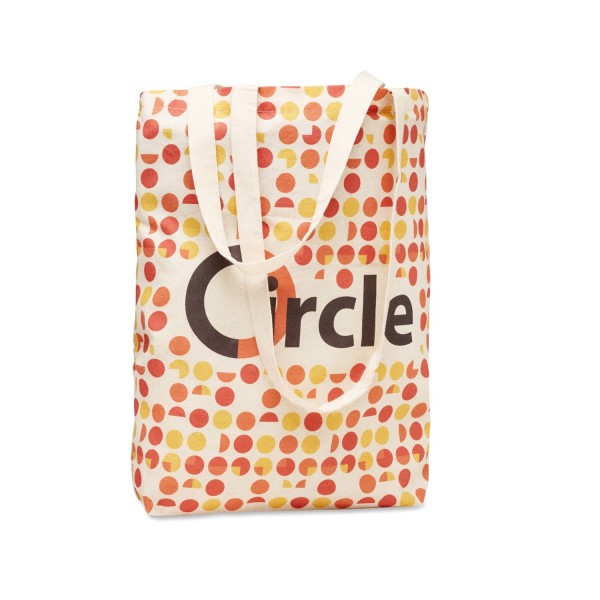Nákupná taška z recyklovanej bavlny vhodná na celoplošnú potlač, voliteľný materiál