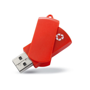 USB kľúč zo 100% recyklovaného plastu s potlačou v cene - Reklamnepredmety