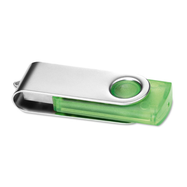 USB 3.0 kľúč s priehľadným telom a kovovým krytom, s potlačou alebo gravírovaním v cene