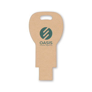 USB flash disk v tvare papierového kľúča, s potlačou - Reklamnepredmety