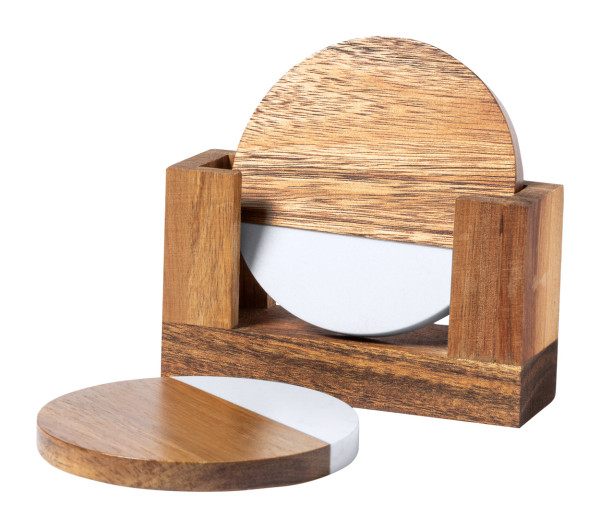 2-teiliges Set aus Holzuntersetzern