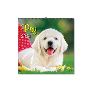 Nástenný kalendár Psy štvorec 2024 - Reklamnepredmety