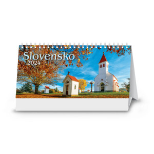 Stolový kalendár Slovensko riadkové 2024 - Reklamnepredmety