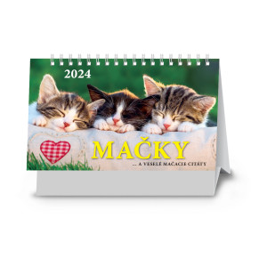 Stolový kalendár Mačky stolový 2024 - Reklamnepredmety