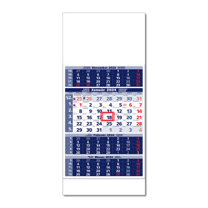 Plánovací kalendár ŠTANDARD 4M modrý 2024  Obrázok H - Reklamnepredmety